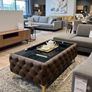 Chester Lux Premium Coffee Table  123 cm (Cream Eco Leather) by PouffeLOVE Image 7