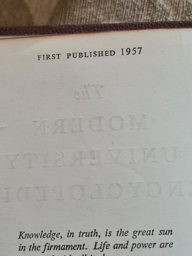 The Modern University Encyclopaedia  1957 LARGE VOLUME BOOK.