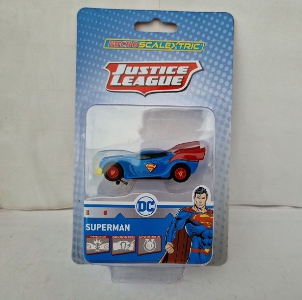 Micro Scalextric Car, New, Superman Solo Car ( Justice League G2167 )