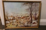 Framed Bruegel Winter Landscape Print