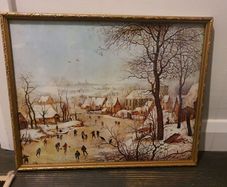 Framed Bruegel Winter Landscape Print
