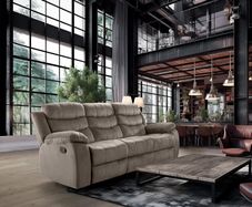 3-Seater Brown Recliner Sofa