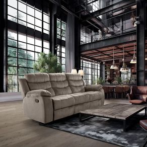 3-Seater Brown Recliner Sofa