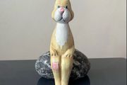 Carved Wooden Rabbit Shelf Sitter