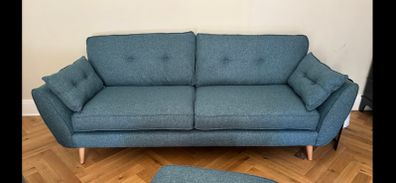 French Connection DFS Zinc Teal 4 Seater sofa