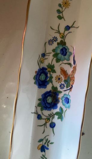 1950s Aynsley China ... Marlina Pencil or mint dish blue flower design made in England