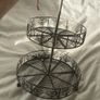 2-Tier Wire Fruit Basket / Serving Stand Heart Detail Image 2
