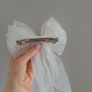 White & Pearl Hair Bow - Bride / Hen Image 2