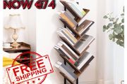 NEW SALE | Tree Bookshelf Tall, 9-Tier Floor Standing Book Shelf, Tall Bookcase for CDs Albums, for Living Room