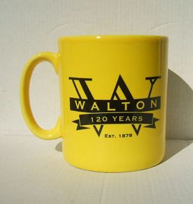 WALTON SHEDS (Nottinghamshire, England) - 120th anniversary commemorative mug (1878 - 1998). Excellent unused condition.