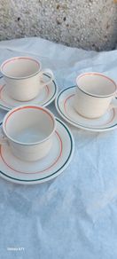 Arklow brendan erin stone design 3 x cups and Saucers,vintage collectors items ,buyer collects or pays postage thank you, see pictures for condition, sold as seen.