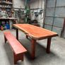 Rare Handcrafted Sequoia (Californian Redwood) 8-Seater Dining Table & Bench Image 6