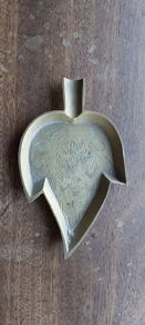Vintage Brass Leaf Shaped Ashtray