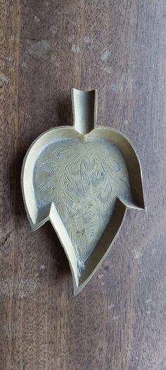 Vintage Brass Leaf Shaped Ashtray