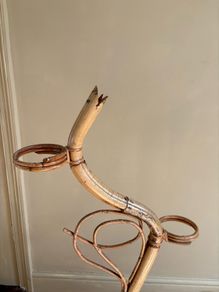 Vintage Mid Century Modern Bamboo plant stand in a snake design Italian