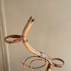 Vintage Mid Century Modern Bamboo plant stand in a snake design Italian