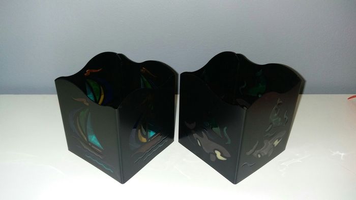Stained Glass Effect Candle Holders