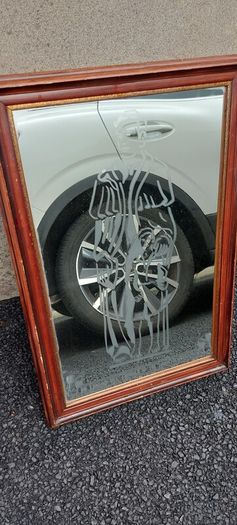 Dr Edmund Rice founder of the Christian brothers etched mirror,came from a old school,hard to come by ,heavy,lovely display,a piece of irish history,,hard to come by, buyer collects,sold as seen ,sorry pics not more clearer,I gave wood a light polish.