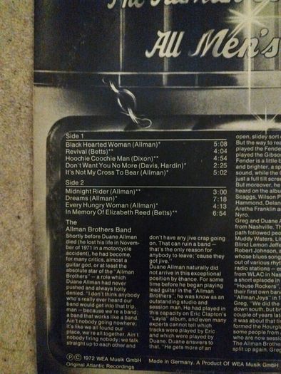 Allman brothers All men's brothers lp