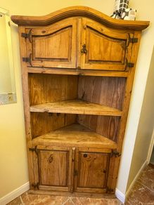 Pine corner cabinet