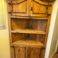 Pine corner cabinet