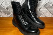 Clarks Girls Black Leather Biker-Style Ankle Boots UK4.5 EU37.5