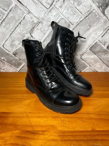 Clarks Girls Black Leather Biker-Style Ankle Boots UK4.5 EU37.5
