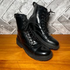 Clarks Girls Black Leather Biker-Style Ankle Boots UK4.5 EU37.5