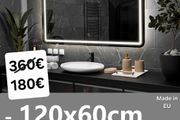LED Bathroom Mirrors Speakers Demister Antifog Weather Station Clock Dual LED Sensor Touch