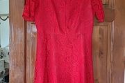 Ladies Red lacy Dress M &amp; S Size 12
