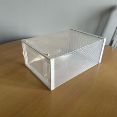 6x Clear Plastic Shoe Storage Boxes
