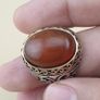 Handcrafted Vintage-Inspired Agate Ring 925 Sterling Silver Image 2
