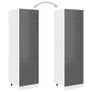 Refrigerator Cabinet High Gloss Grey 60x57x207 cm Chipboard Image 4