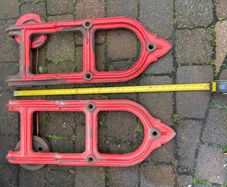 Large vintage Cast iron sliding barn door hangers