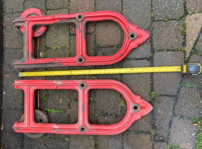 Large vintage Cast iron sliding barn door hangers