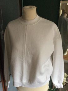 Mint Velvet White Sweat Top with seam detail on front - Size 12