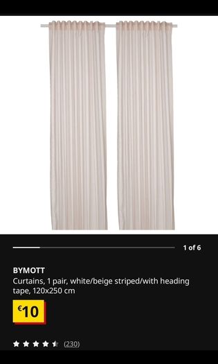6x IKEA curtains