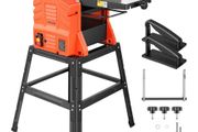 Benchtop Planer and Jointer Combo, 254 mm, 2.4 HP 8000 RPM Bench Top Wood Jointer with Stand, 2-Blade Straight Cutterhead, Cast Aluminum Table, 0-3 mm Adjustable Depth, for Woodworking DIY