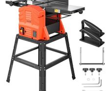 Benchtop Planer and Jointer Combo, 254 mm, 2.4 HP 8000 RPM Bench Top Wood Jointer with Stand, 2-Blade Straight Cutterhead, Cast Aluminum Table, 0-3 mm Adjustable Depth, for Woodworking DIY