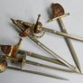 Vintage Set of 6 Enameled Cocktail Sticks Swords By Toledo of Spain 1960s Image 7