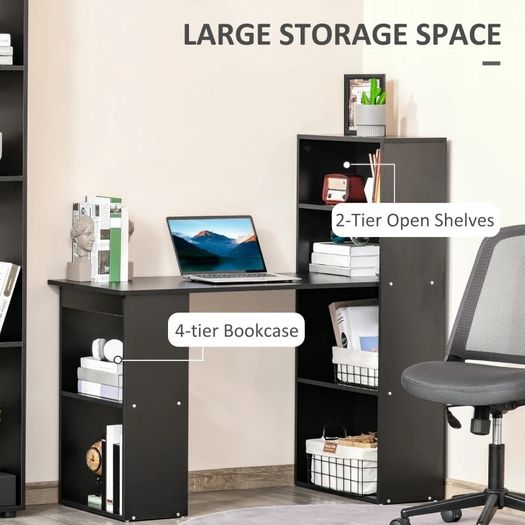 120cm Modern Computer Desk Bookshelf Writing Table Workstation 6 Shelves (FREE SHIPPING)