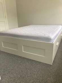 Double Bed with storage drawers and mattress from IKEA