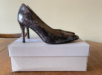 Clarks Silver Metallic Dinah Keer Heeled Shoes / Wedding or Christmas Party Wear Size 5