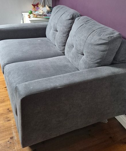 Compact grey 2 seater sofa