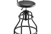 Shop Stool with Backrest 360 Swivel Adjustable Height Roller Creeper Seat