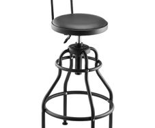 Shop Stool with Backrest 360 Swivel Adjustable Height Roller Creeper Seat