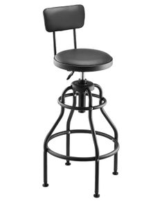 Shop Stool with Backrest 360 Swivel Adjustable Height Roller Creeper Seat