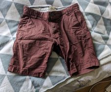 Selected Homme Tailored Chino Shorts - Burgundy / Rust Red (Size W30-W31)
