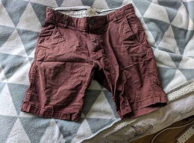 Selected Homme Tailored Chino Shorts - Burgundy / Rust Red (Size W30-W31)