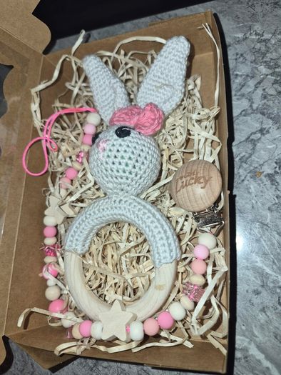 All handmade  Rattle & soother chain 15 each